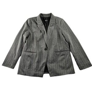 Simply Vera Vera Wang Blazer Jacket Womens XL Gray Herringbone Single Breasted
